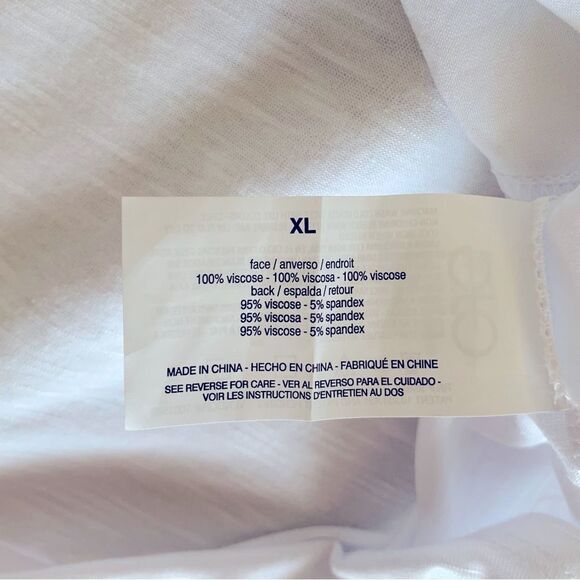 Nine West Women’s Short Sleeve Contemporary White V-Neck Top Size XL NWT - Picture 9 of 9